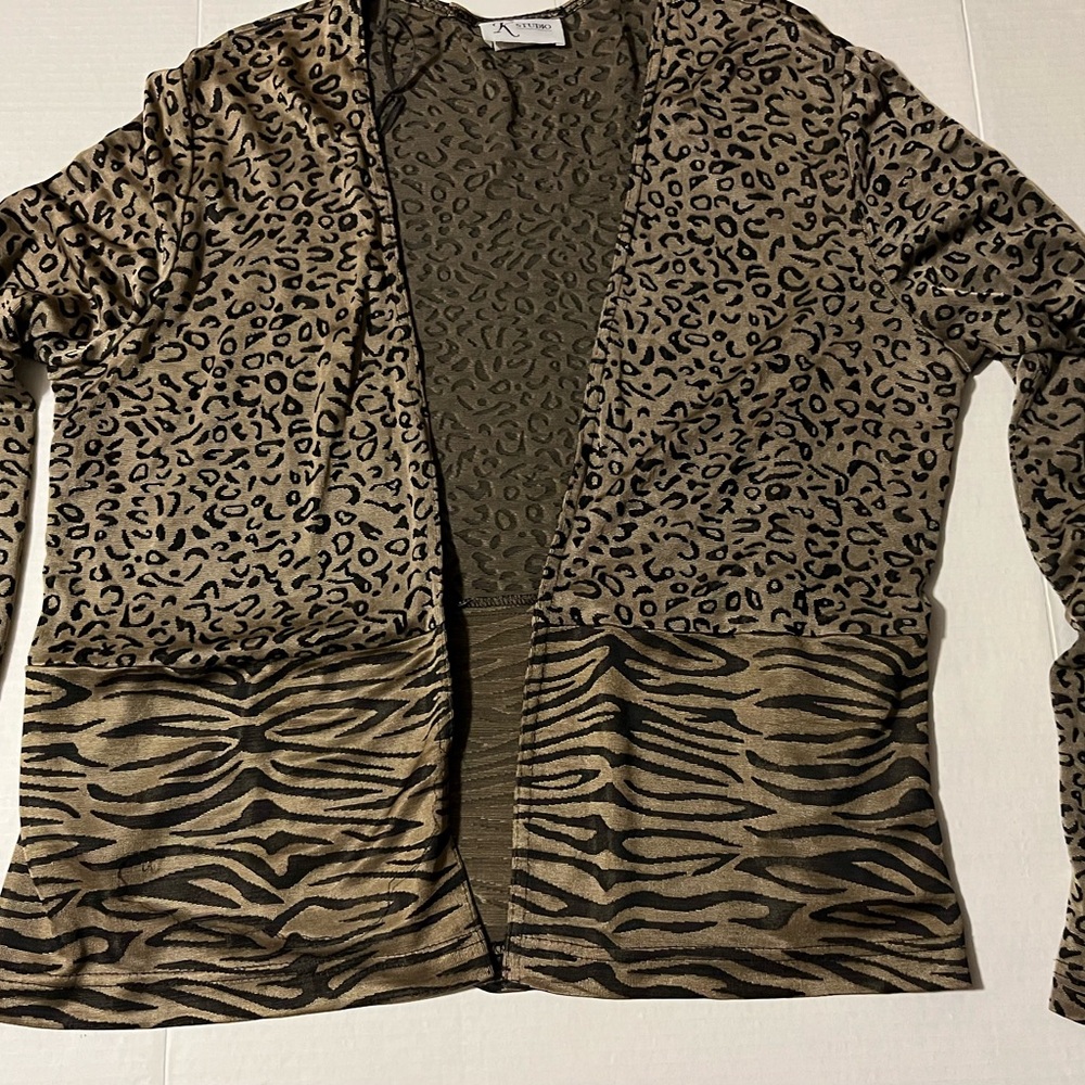 Leopard and Zebra Print Open Cardigan